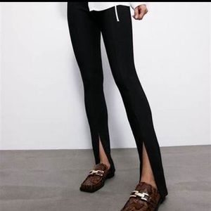 Zara Black Slit Pants - Small NWWT